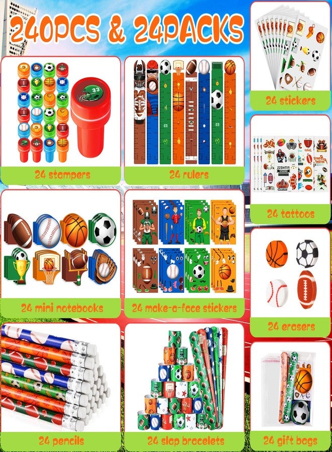 BenLouis 240Pcs Sports Party Favors Football Basketball Soccer Baseball Pencils Stickers School Stationery Bulk for Kids Sports Party Team Gift Fillers School Classroom games Rewards Supplies - Image 2